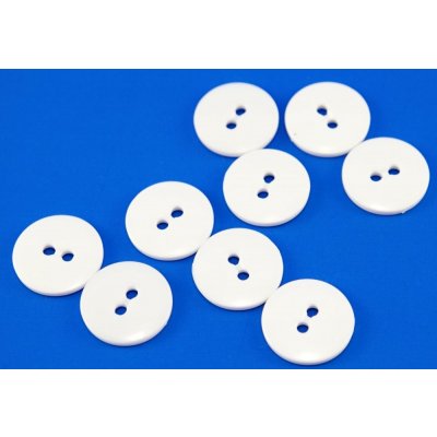 Dírkový košilový knoflík - bílá - průměr 1,5 cm – Sleviste.cz