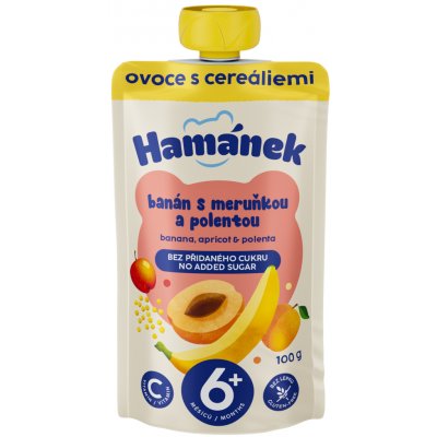 Hamánek kapsička Jablko s banánem meruňkou a polentou 100 g – Hledejceny.cz