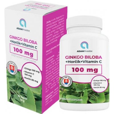 ADAMPharm GINKGO BILOBA+Hořčík+Vitamin C 60 kapslí – Hledejceny.cz