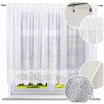Hotová záclona bílý voál 400x160 cm s řasící páskou a tunýlky – Sleviste.cz