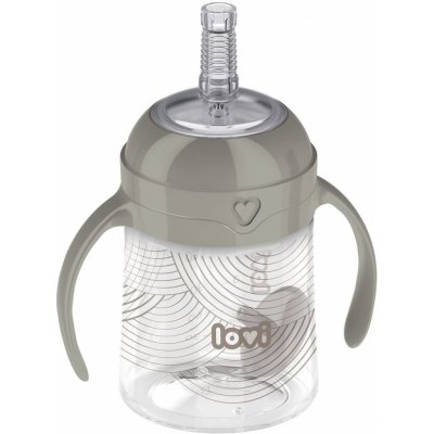 Lovi nevylévací hrníček s brčkem a závažím Harmony 150 ml šedý – Zboží Dáma