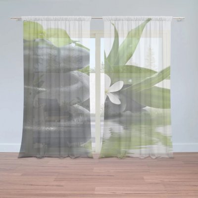 Sablio Záclony Květ s kameny: 2ks 150x250cm – Hledejceny.cz