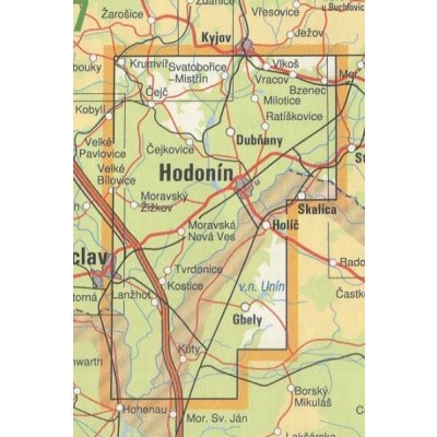 KČT 91 Slovácko - Hodonínsko nástěnná turistická mapa 60 x 90 cm Varianta: mapa v dřevěném rámu, Provedení: Ticiago bílý – Hledejceny.cz