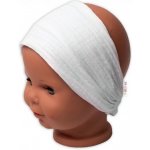 Baby Nellys Lehká mušelínová čelenka Bandana bílá – Zboží Dáma