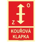 Kouřová klapka ISO 7010 - fotoluminiscenční ftl samolepka 300x200 mm – Zboží Mobilmania