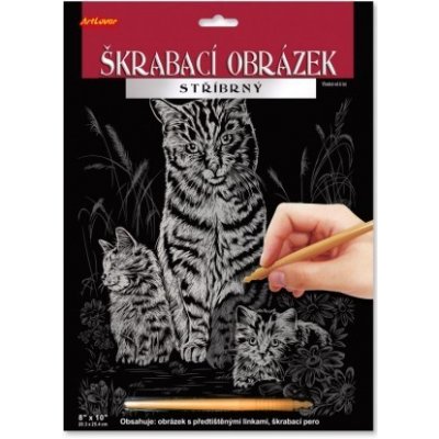 Artlover Škrabací obrázek stříbrný 20 x 25 cm – Zboží Mobilmania