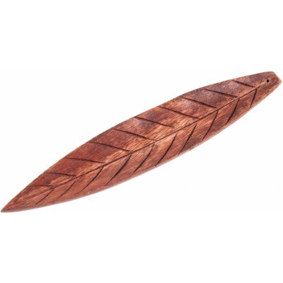 Mani Bhadra Stojánek na vonné tyčinky Dřevo mango Hnědý list 28 cm – Sleviste.cz