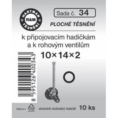 HARTMAN těsnění pryžové k rohovému ventilu 10*14*2mm, sada č. 34 – Zboží Dáma