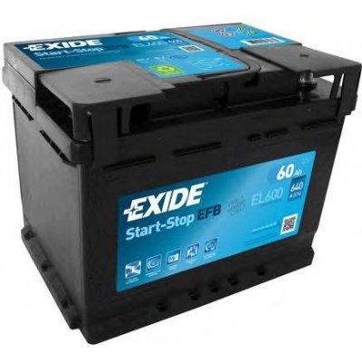 Exide Start-Stop EFB 12V 60Ah 520A EL600 – Zboží Mobilmania