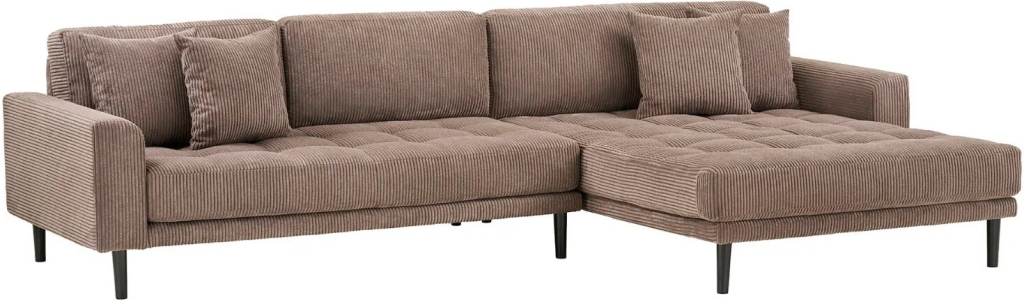 Nordic Living Hnědá rohová pohovka Lido 290 cm pravá