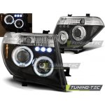 PŘEDNÍ SVĚTLOMETY, SVĚTLA, LAMPY NISSAN NAVARA D40, PATHIFINDER, 2005-2011, ANGEL EYES, ČERNÉ BLACK + LED