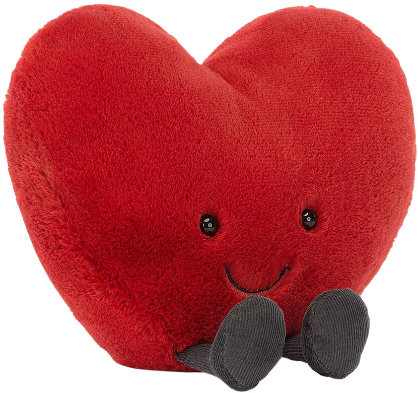 Jellycat Velké červené srdce 17 cm