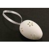 Menší velikonoční vajíčko krajkové na mašličce - bílá