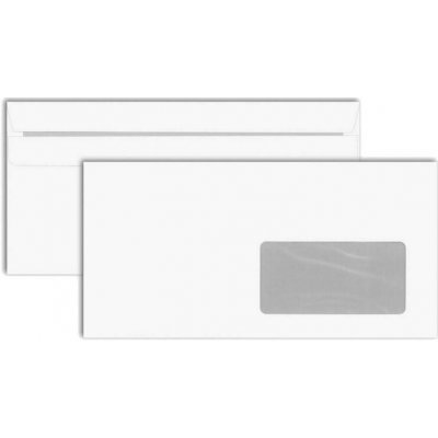 Dopisní obálka DL-O, bílá 80g, 1000ks, s páskou, vpravo, potisk – Zboží Živě
