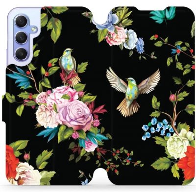 Pouzdro Mobiwear Flip Samsung Galaxy A34 5G - VD09S Ptáčci a květy