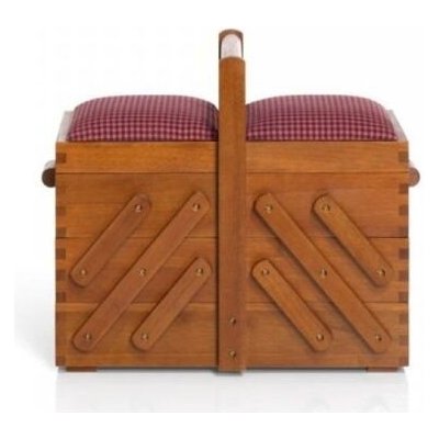 Kazeta - košík na šicí potřeby dřevěný s látkou - tmavý - PRYM – Zboží Dáma