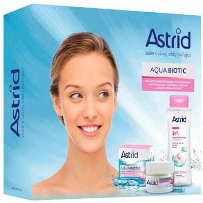 Astrid Aqua Biotic denní a noční krém pro suchou a citlivou pleť 50 ml + Soft Skin 3v1 micelární voda 400 ml dárková sada