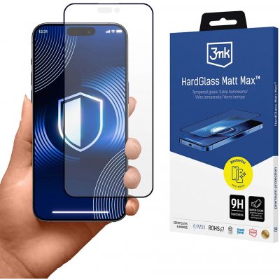 3mk HardGlass Matt Max tvrzené sklo na displej iPhone 17 Pro černé 163967 – Zboží Živě