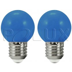2x náhradní LED žárovka do světelného řetězu KANATA E27 G45 0,5W modré světlo Plx KANATA 308764