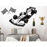 Nalepte.cz Bílá formule F1 textilní přelepitelná samolepka na zeď arch 100 x 68 cm – Hledejceny.cz