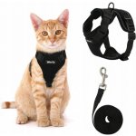 Woofy Postroj vodítko pro pro kočky materiál 150 cm 29 cm černý – Hledejceny.cz