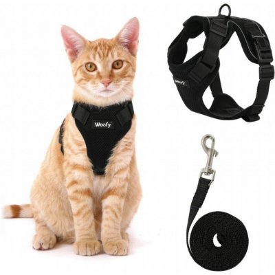 Woofy Postroj vodítko pro pro kočky materiál 150 cm 29 cm černý – Hledejceny.cz