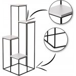 HowHomely STOJAN NA KVĚTINÁČ KASKADA 110x40x40 cm ČERNÁ/BÍLÁ – Zboží Dáma