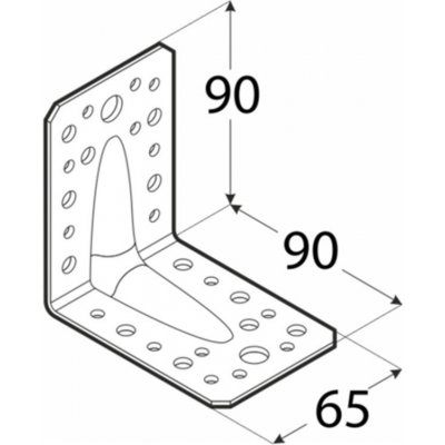 Domax Úhelník s prolisem KP 1, 90 x 90 x 65, zinek – Hledejceny.cz