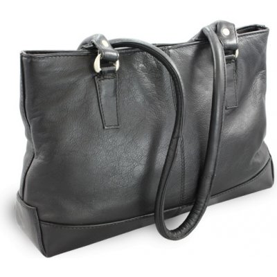 Kožená zipová kabelka se dvěma popruhy 212-2058-60 Černá – Zboží Mobilmania