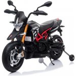 Beneo elektrická motorka Aprilia Dorsoduro 900 Licencované 12V baterie Eva měkké kola 2 x 18W motor Odpružení kovový rám kovová vidlice pomocná kolečka červená – Zboží Mobilmania