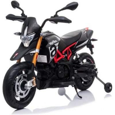 Beneo elektrická motorka Aprilia Dorsoduro 900 Licencované 12V baterie Eva měkké kola 2 x 18W motor Odpružení kovový rám kovová vidlice pomocná kolečka šedá – Zboží Dáma