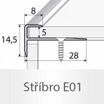 Profil Team Schodová hrana stříbro E01 1,2 m 5mm 28x15mm – Zbozi.Blesk.cz