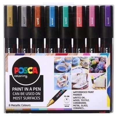 Uni 153544855 Posca akrylové popisovače metalická sada 8 ks – Zboží Mobilmania