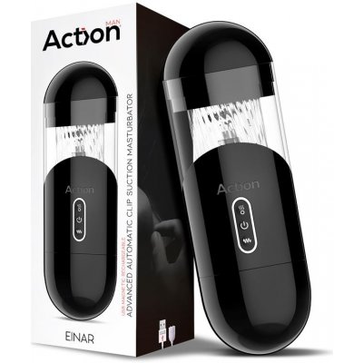 Action Einar Advanced Automatic Male Masturbator Suction and Vibration Black