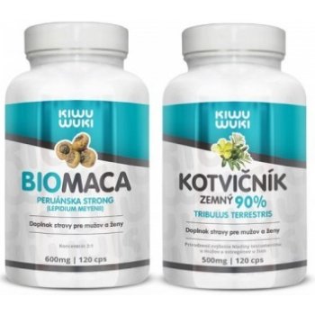 Kiwu Wuki Bio Maca peruánská Strong 120cps + Kotvičník zemní 120cps duo