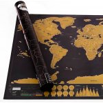 Deluxe Stírací mapa světa, černý 42 x 30 cm S tubou bez tuby: 42 x 30 cm, s tubou – Zboží Dáma
