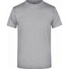 Pánské Tričko James Nicholson pánské základní triko ve vysoké gramáži bez bočních švů šedá melír