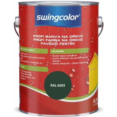 Swingcolor Profi Barevný email na dřevo 2,5 l lesklý mechově zelený – Zboží Mobilmania