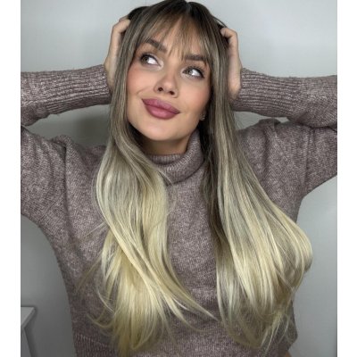 Balayage blond dlouhá paruka Linda s hustou ofinou – Zboží Mobilmania