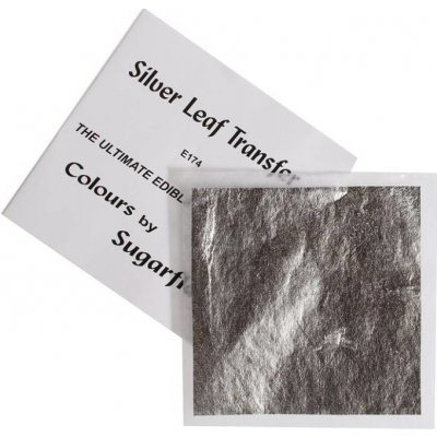 Sugarflair Transfer plát stříbrný (8 x 8 cm)