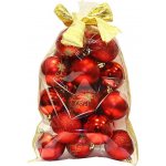 SEIZIS Koule s dekorem 20ks v sáčku, 6cm, červené – Zboží Dáma