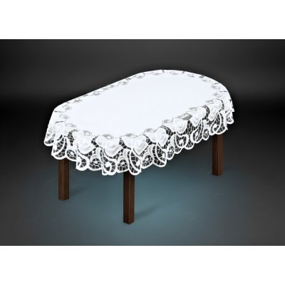 MyBestHome Žakárový ubrus Sandra oválný bílá 180x130 cm – Hledejceny.cz