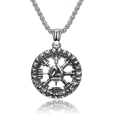 Impress Jewelry Přívěsek z chirurgické ocel Vegvísir vikingský kompas BEZ ŘETÍZKU 161019114146