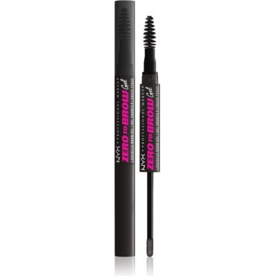 NYX Professional Makeup Zero To Brow Gel 08 Black gel na obočí 2 ml – Zboží Mobilmania