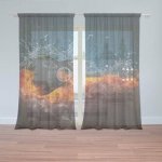 Sablio Záclony Ohnivá kytara: 2ks 150x250cm – Hledejceny.cz