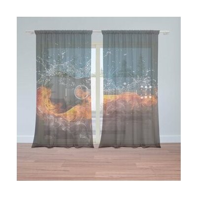 Sablio Záclony Ohnivá kytara: 2ks 150x250cm – Hledejceny.cz