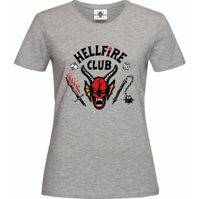 tričko Hellfire Club Stranger Things Šedá – Zboží Mobilmania