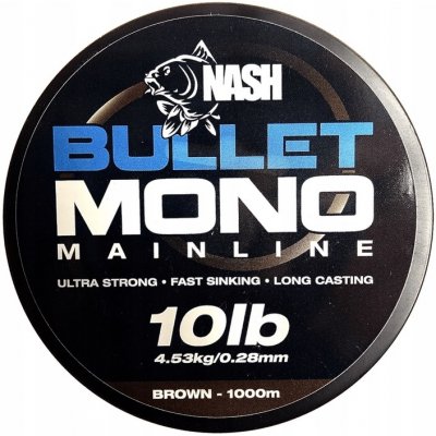 Kevin Nash Bullet Mono Brown 1000 m 0,28 mm – Zboží Mobilmania