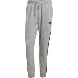 adidas Essentials Fleece Tapered Cuff 3-Stripes Joggers M MedGrey/White