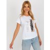 Dámská Trička RUE PARIS tričko s potiskem peříčka rv-bz-8951.33p white